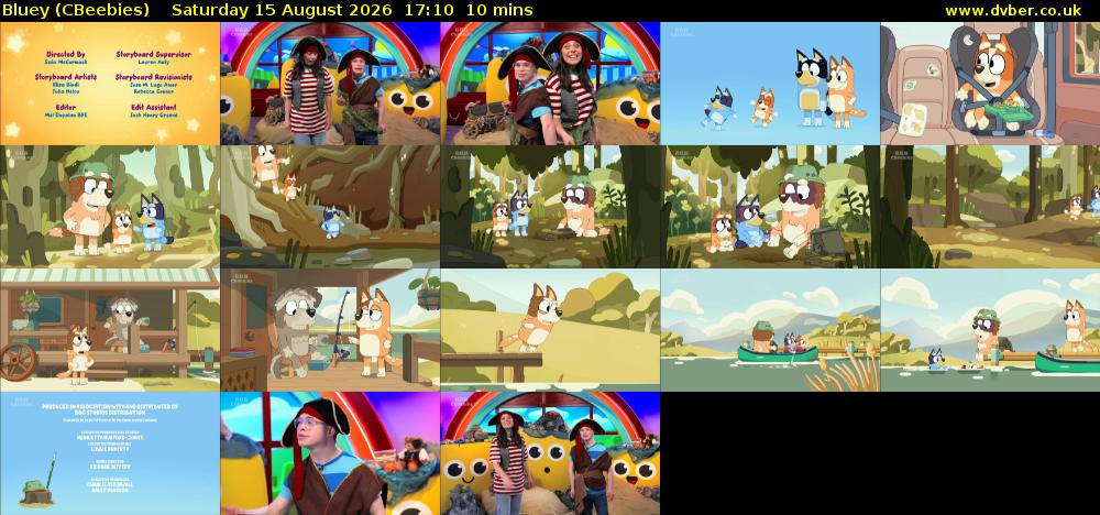 Bluey (CBeebies) Saturday 15 August 2026 17:10 - 17:20