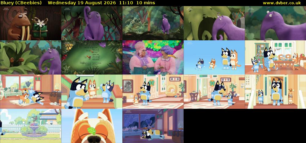 Bluey (CBeebies) Wednesday 19 August 2026 11:10 - 11:20