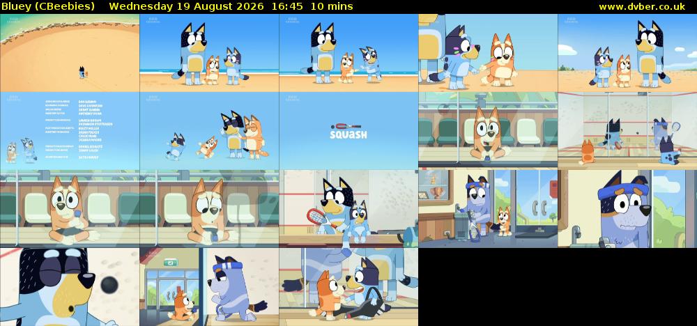 Bluey (CBeebies) Wednesday 19 August 2026 16:45 - 16:55