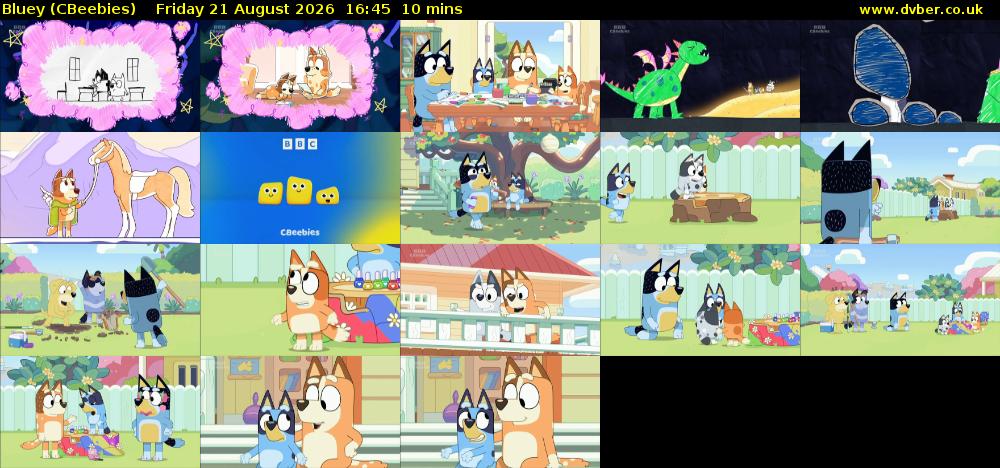 Bluey (CBeebies) Friday 21 August 2026 16:45 - 16:55