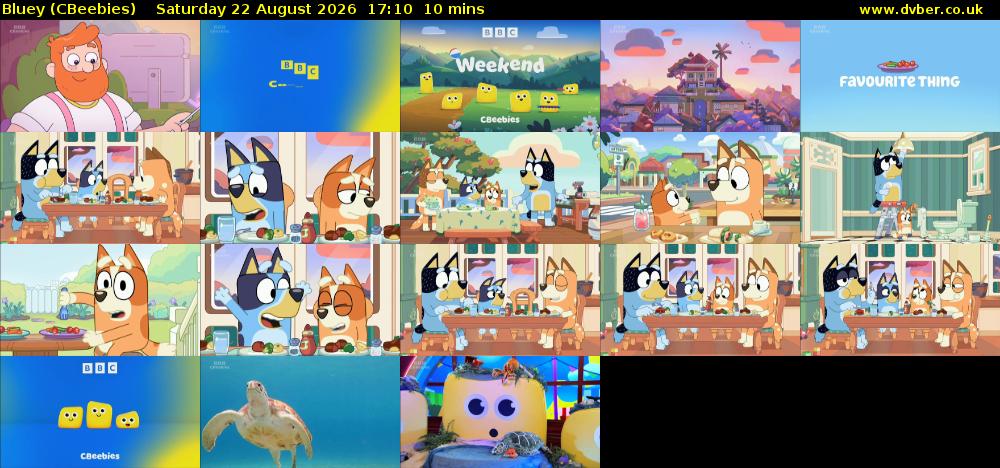 Bluey (CBeebies) Saturday 22 August 2026 17:10 - 17:20