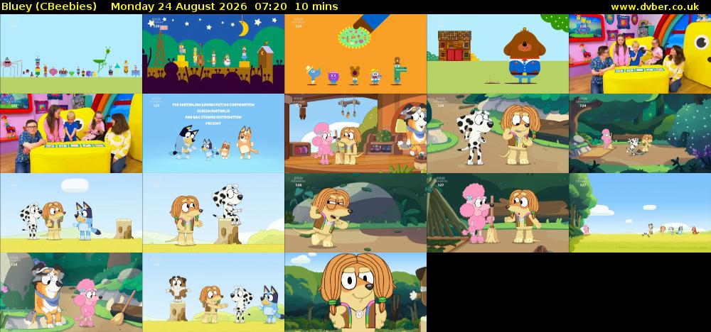 Bluey (CBeebies) Monday 24 August 2026 07:20 - 07:30