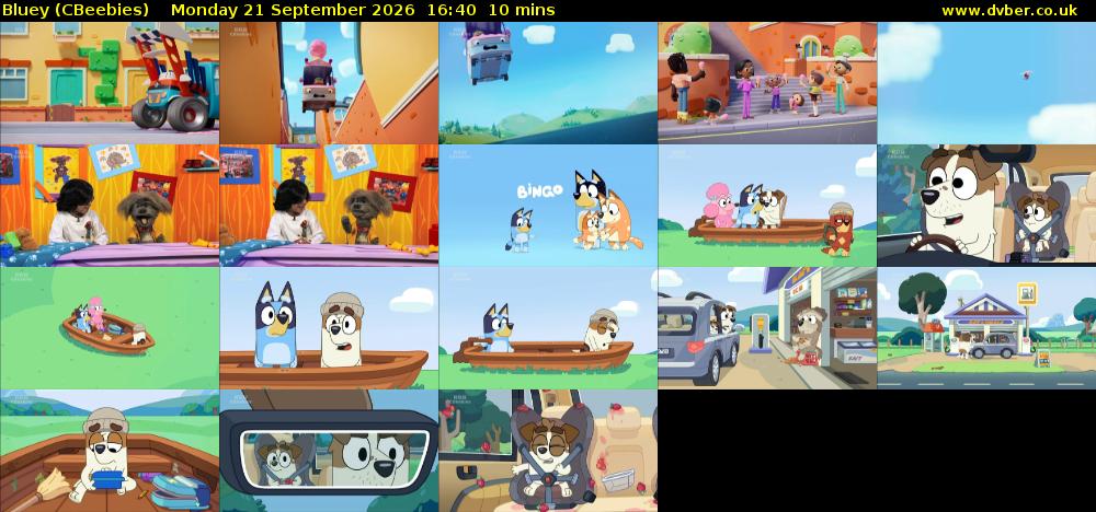 Bluey (CBeebies) Monday 21 September 2026 16:40 - 16:50
