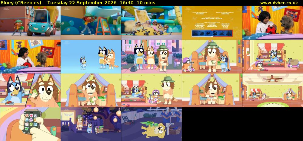 Bluey (CBeebies) Tuesday 22 September 2026 16:40 - 16:50