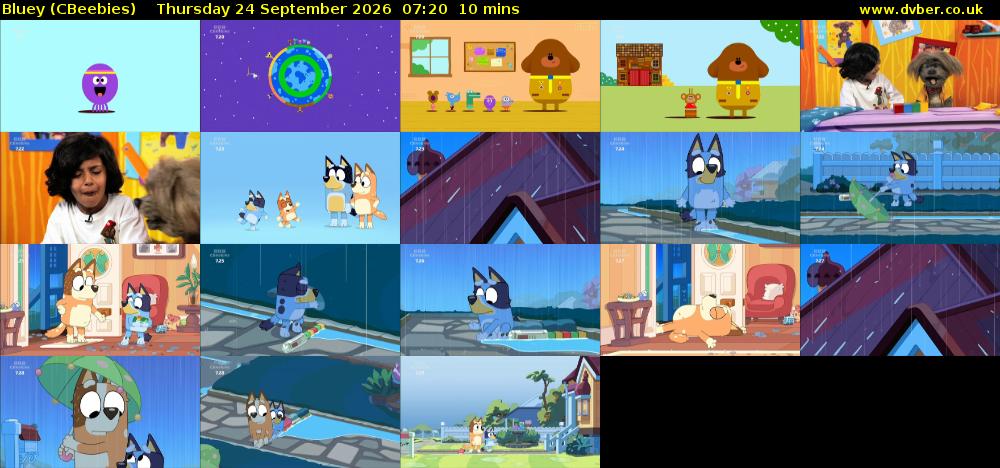 Bluey (CBeebies) Thursday 24 September 2026 07:20 - 07:30
