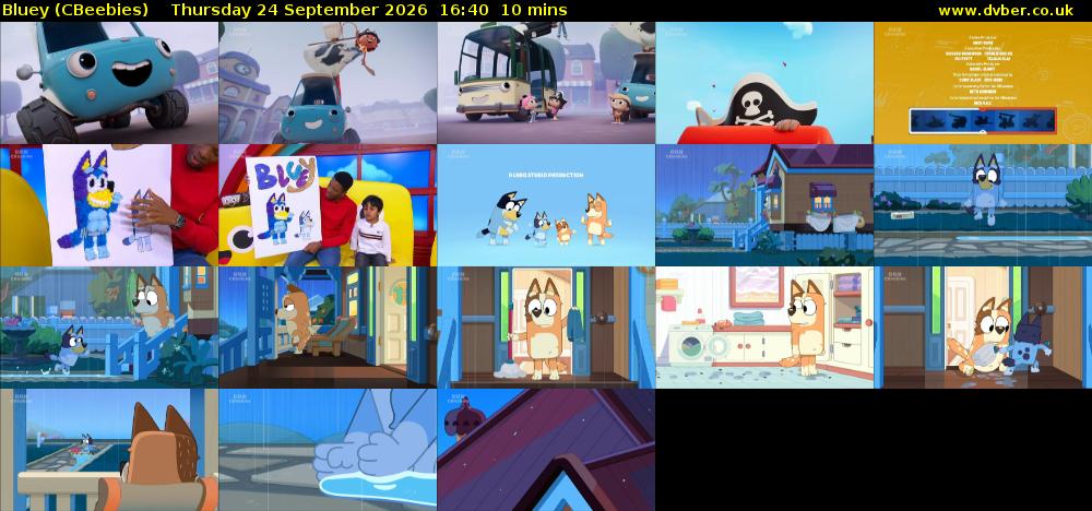 Bluey (CBeebies) Thursday 24 September 2026 16:40 - 16:50