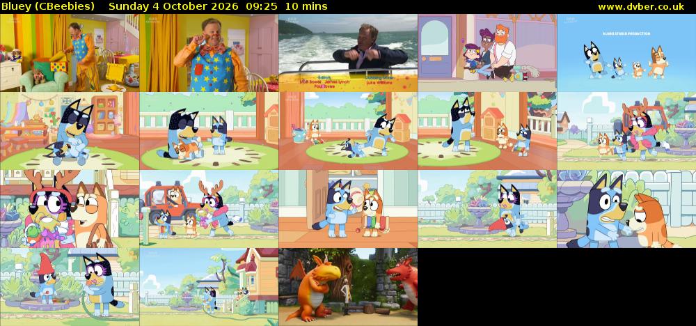 Bluey (CBeebies) Sunday 4 October 2026 09:25 - 09:35