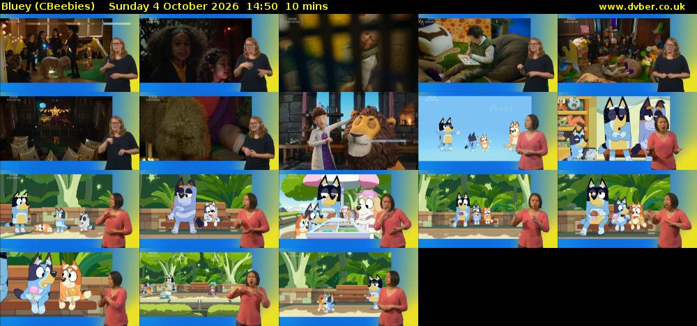 Bluey (CBeebies) Sunday 4 October 2026 14:50 - 15:00