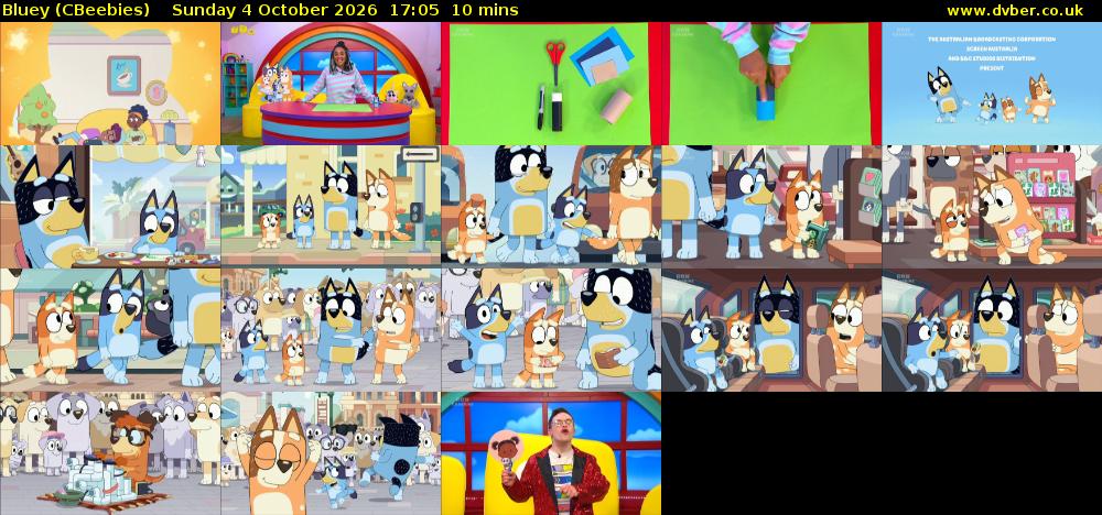 Bluey (CBeebies) Sunday 4 October 2026 17:05 - 17:15