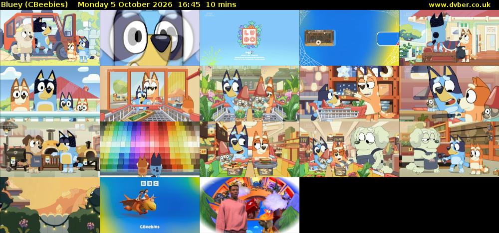 Bluey (CBeebies) Monday 5 October 2026 16:45 - 16:55