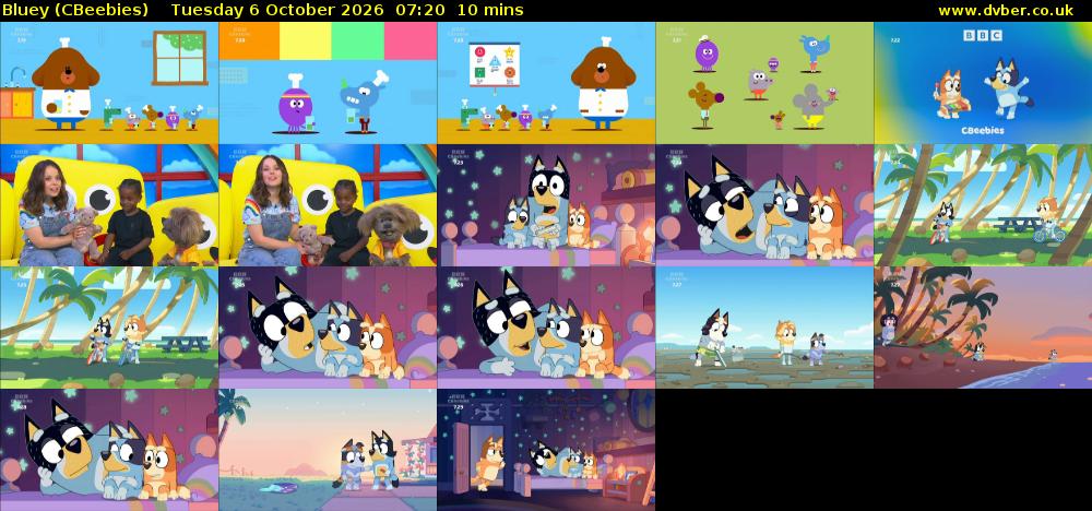 Bluey (CBeebies) Tuesday 6 October 2026 07:20 - 07:30