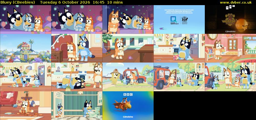 Bluey (CBeebies) Tuesday 6 October 2026 16:45 - 16:55