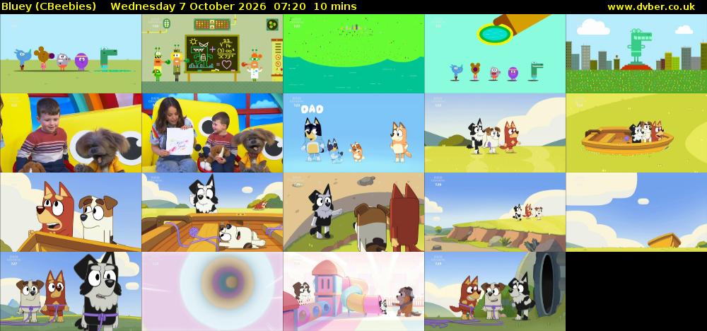 Bluey (CBeebies) Wednesday 7 October 2026 07:20 - 07:30