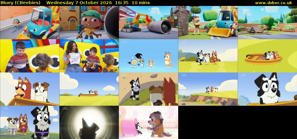 Bluey (CBeebies) Wednesday 7 October 2026 16:35 - 16:45