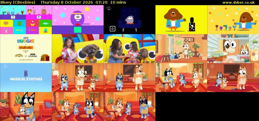 Bluey (CBeebies) Thursday 8 October 2026 07:20 - 07:30