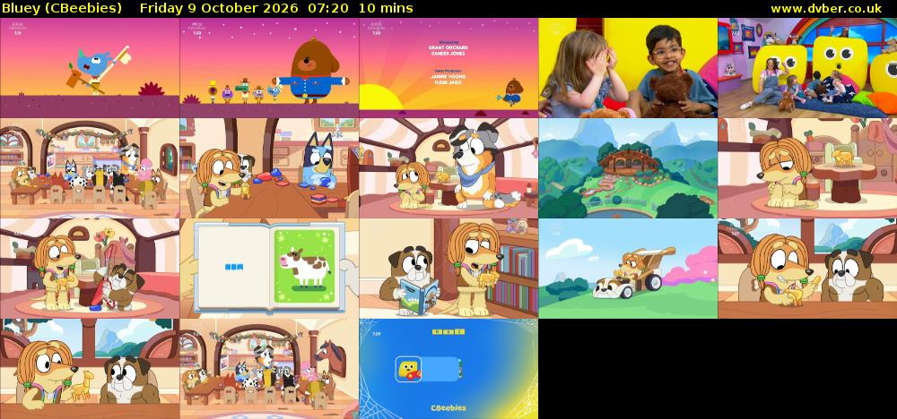 Bluey (CBeebies) Friday 9 October 2026 07:20 - 07:30