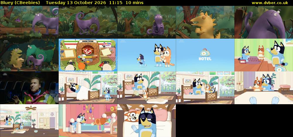 Bluey (CBeebies) Tuesday 13 October 2026 11:15 - 11:25
