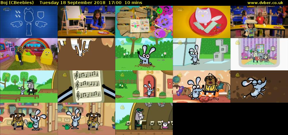 Boj (CBeebies) Tuesday 18 September 2018 17:00 - 17:10