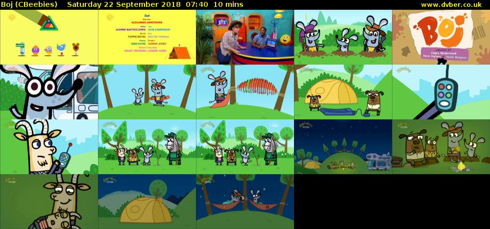 Boj (CBeebies) Saturday 22 September 2018 07:40 - 07:50