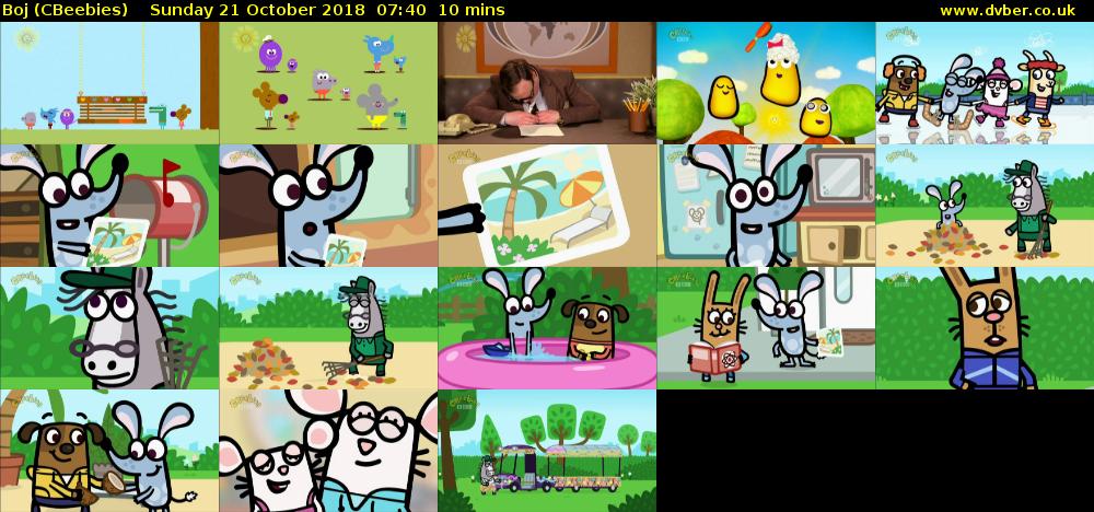 Boj (CBeebies) Sunday 21 October 2018 07:40 - 07:50