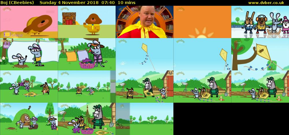 Boj (CBeebies) Sunday 4 November 2018 07:40 - 07:50