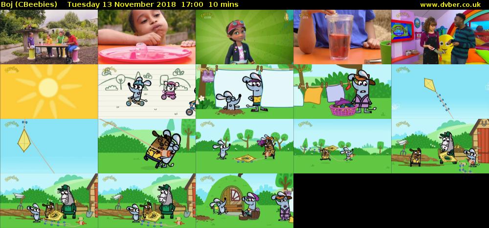 Boj (CBeebies) Tuesday 13 November 2018 17:00 - 17:10