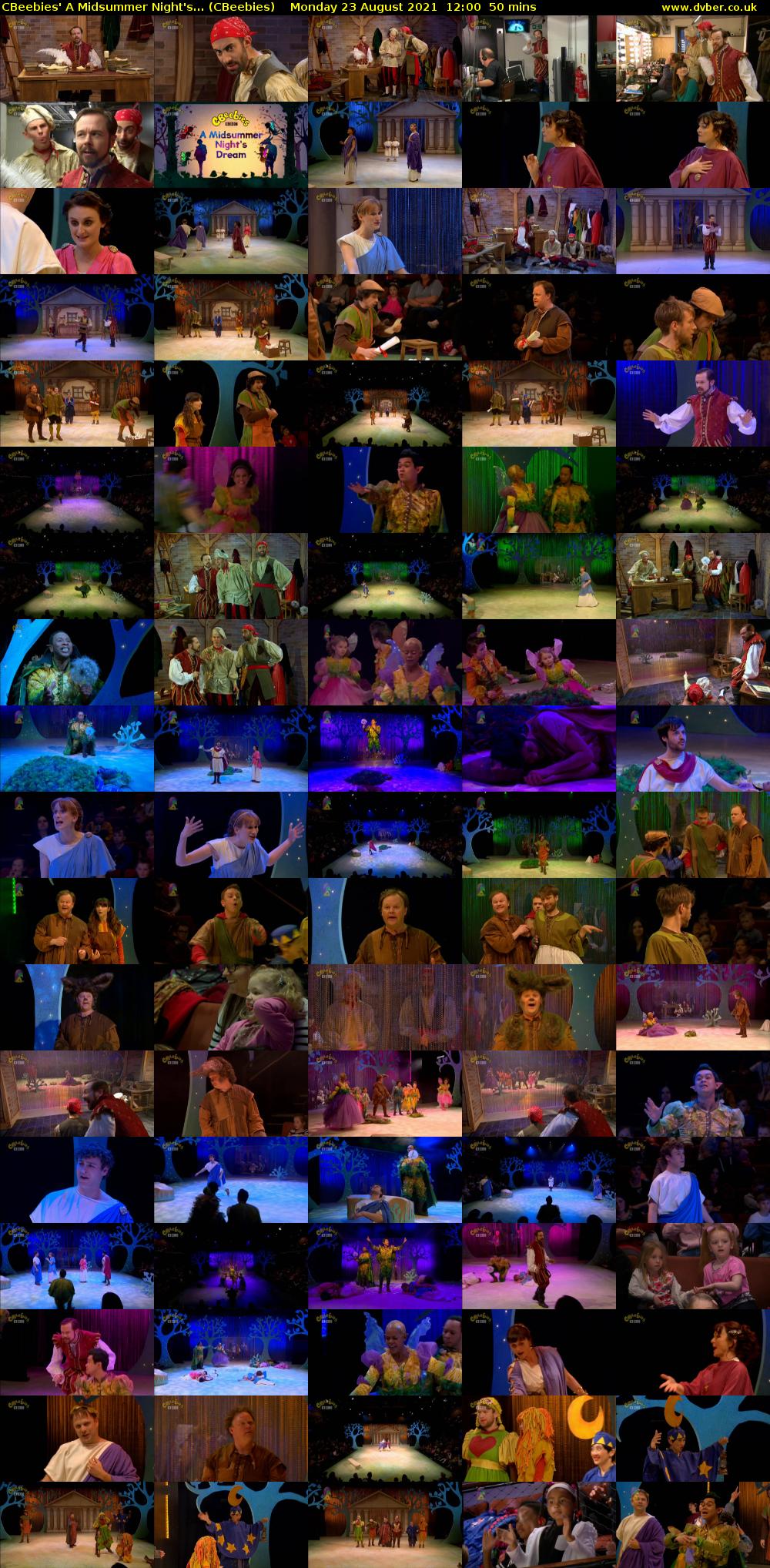 CBeebies' A Midsummer Night's... (CBeebies) Monday 23 August 2021 12:00 - 12:50
