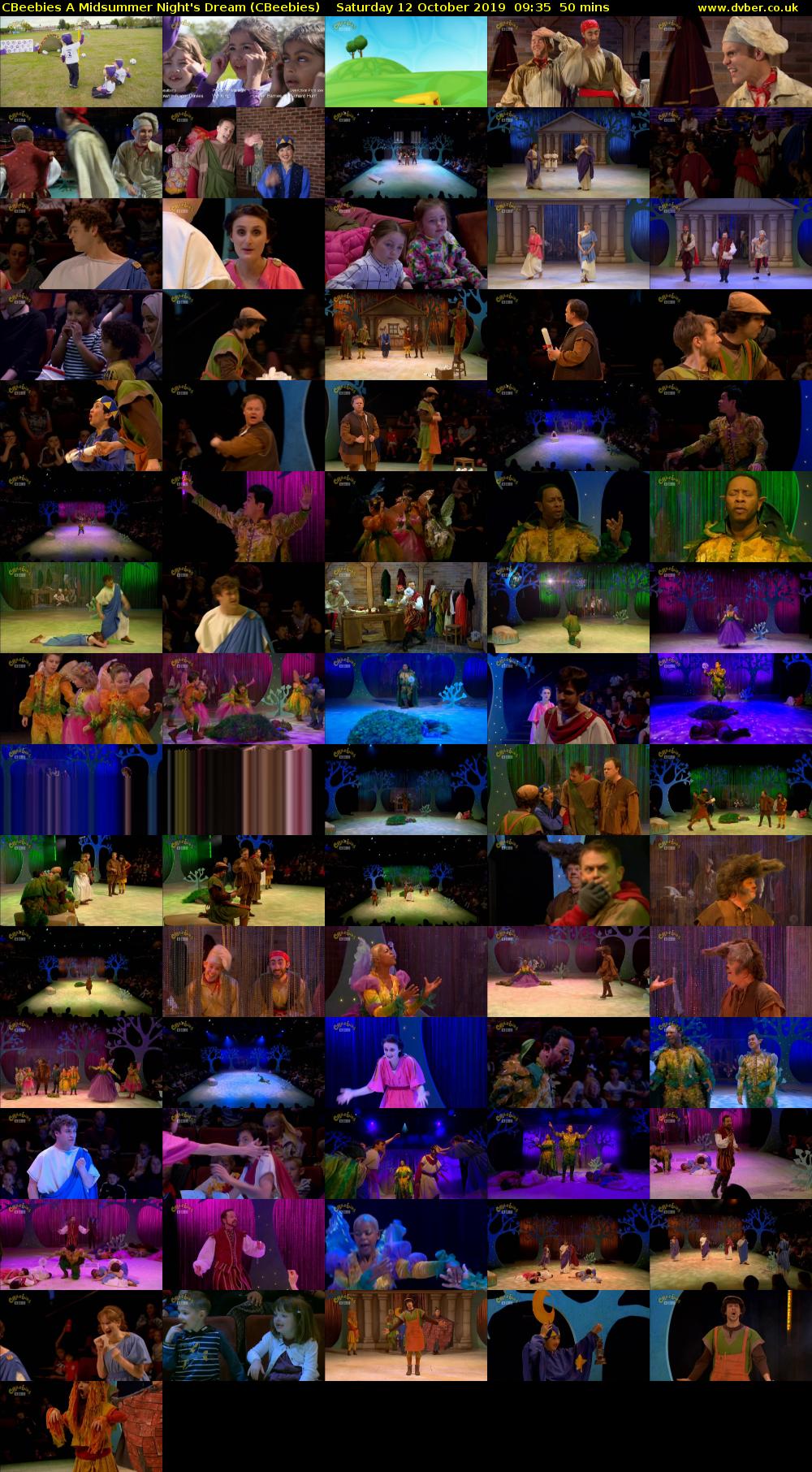 CBeebies A Midsummer Night's Dream (CBeebies) Saturday 12 October 2019 09:35 - 10:25