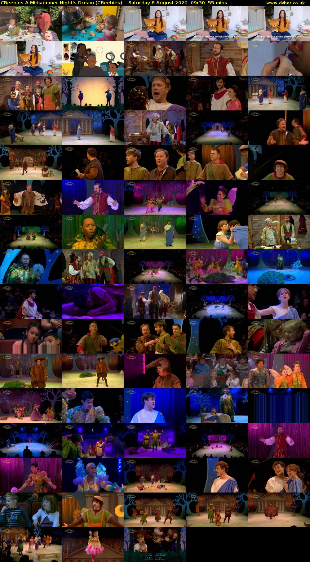 CBeebies A Midsummer Night's Dream (CBeebies) Saturday 8 August 2020 09:30 - 10:25