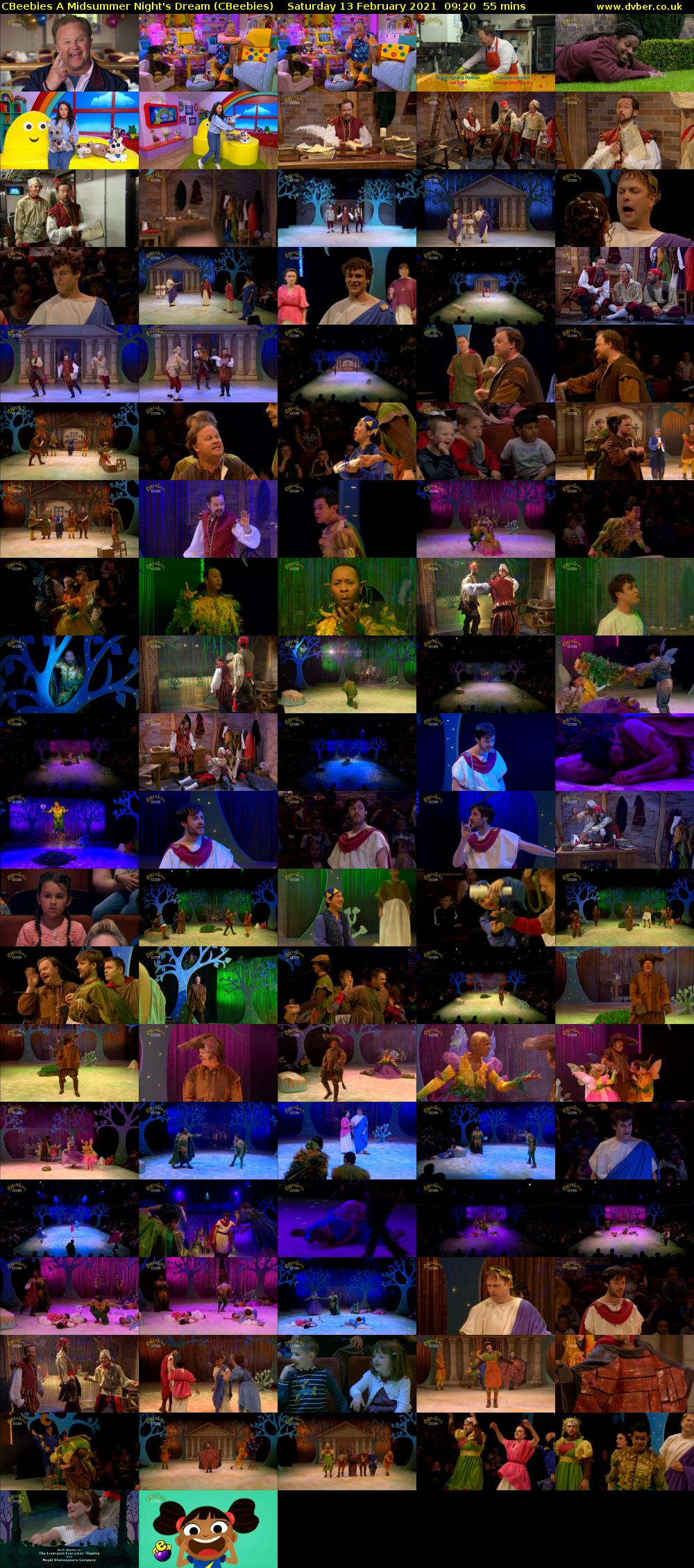 CBeebies A Midsummer Night's Dream (CBeebies) Saturday 13 February 2021 09:20 - 10:15