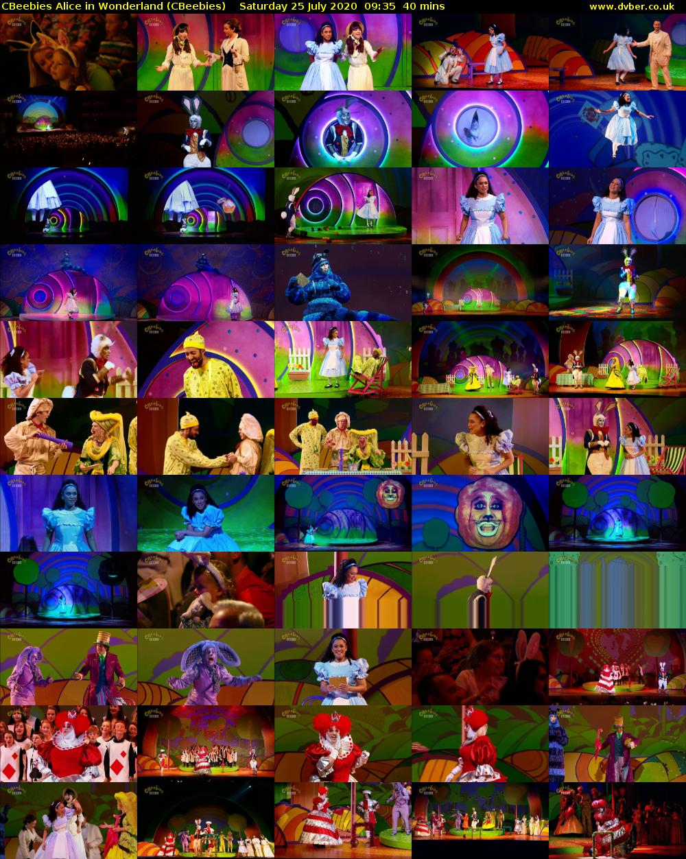 CBeebies Alice in Wonderland (CBeebies) Saturday 25 July 2020 09:35 - 10:15