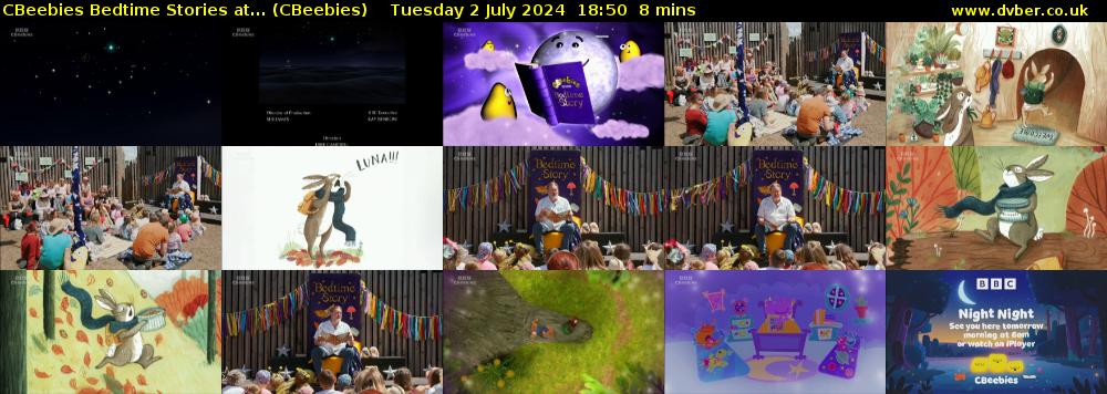CBeebies Bedtime Stories at... (CBeebies) Tuesday 2 July 2024 18:50 - 18:58