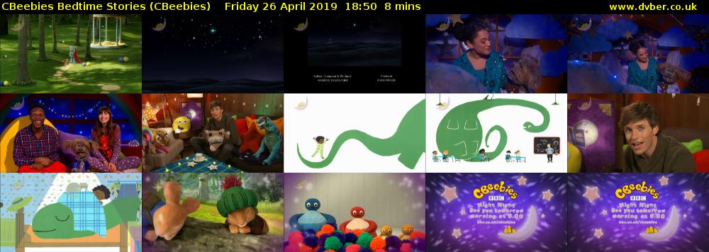 CBeebies Bedtime Stories (CBeebies) Friday 26 April 2019 18:50 - 18:58