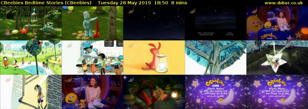 CBeebies Bedtime Stories (CBeebies) Tuesday 28 May 2019 18:50 - 18:58