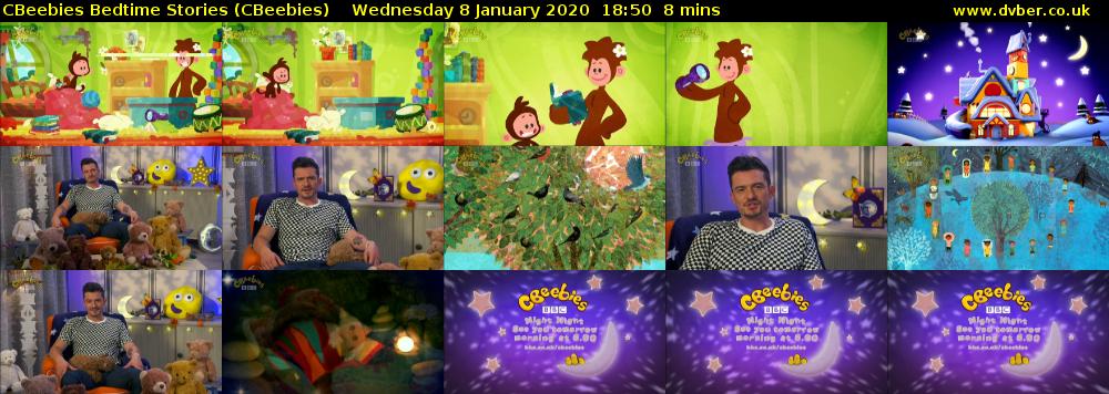 CBeebies Bedtime Stories (CBeebies) Wednesday 8 January 2020 18:50 - 18:58