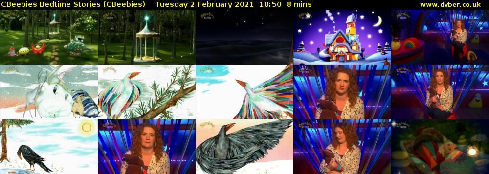 CBeebies Bedtime Stories (CBeebies) Tuesday 2 February 2021 18:50 - 18:58