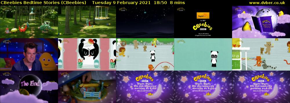 CBeebies Bedtime Stories (CBeebies) Tuesday 9 February 2021 18:50 - 18:58