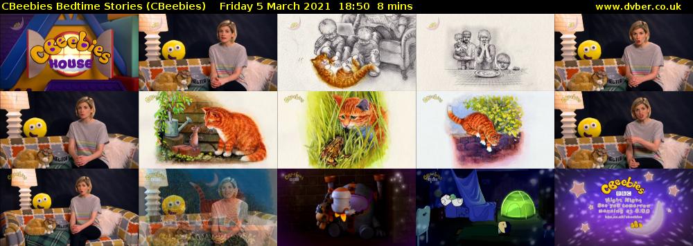 CBeebies Bedtime Stories (CBeebies) Friday 5 March 2021 18:50 - 18:58