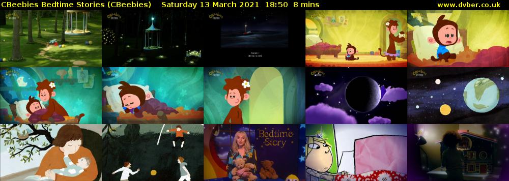 CBeebies Bedtime Stories (CBeebies) Saturday 13 March 2021 18:50 - 18:58