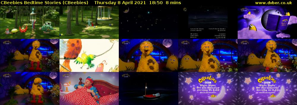 CBeebies Bedtime Stories (CBeebies) Thursday 8 April 2021 18:50 - 18:58