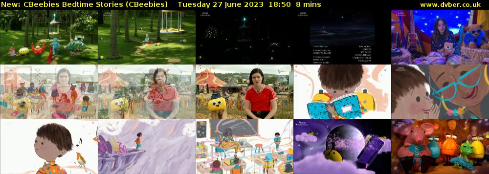 CBeebies Bedtime Stories (CBeebies) Tuesday 27 June 2023 18:50 - 18:58