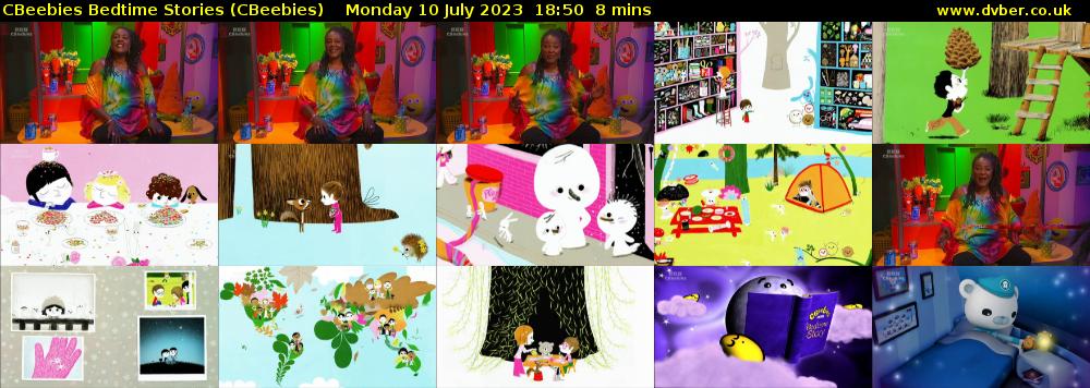 CBeebies Bedtime Stories (CBeebies) Monday 10 July 2023 18:50 - 18:58
