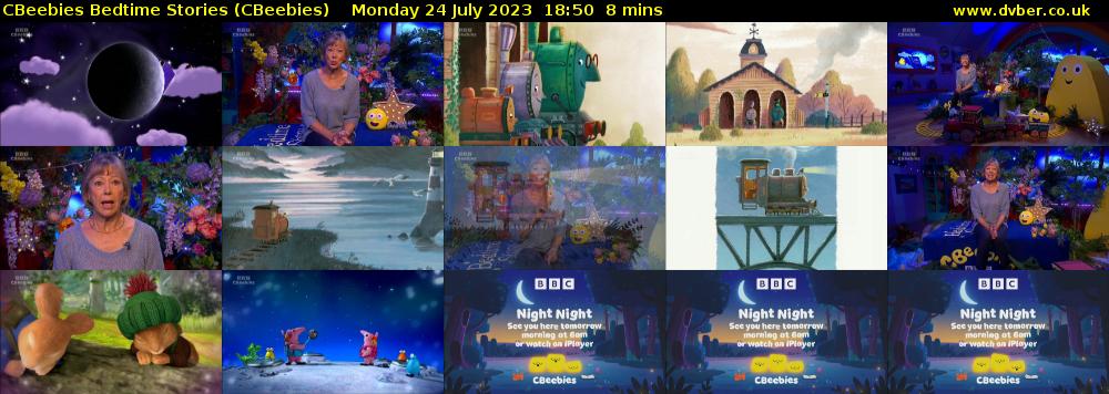 CBeebies Bedtime Stories (CBeebies) Monday 24 July 2023 18:50 - 18:58