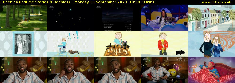 CBeebies Bedtime Stories (CBeebies) Monday 18 September 2023 18:50 - 18:58