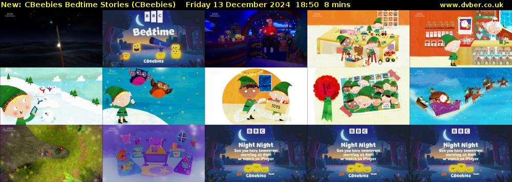CBeebies Bedtime Stories (CBeebies) Friday 13 December 2024 18:50 - 18:58