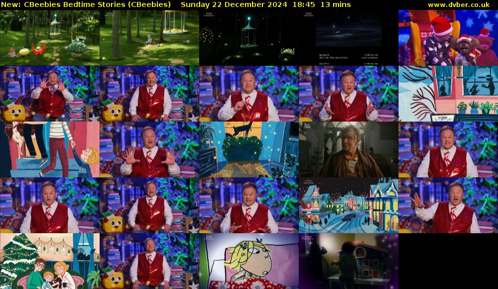 CBeebies Bedtime Stories (CBeebies) Sunday 22 December 2024 18:45 - 18:58