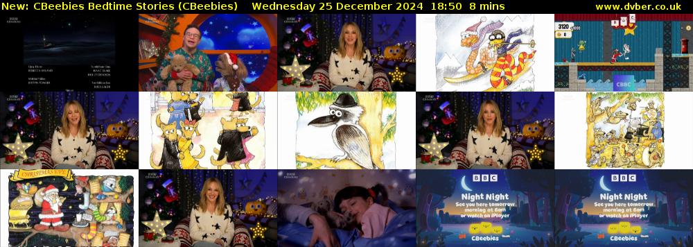 CBeebies Bedtime Stories (CBeebies) Wednesday 25 December 2024 18:50 - 18:58