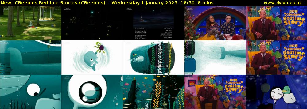 CBeebies Bedtime Stories (CBeebies) Wednesday 1 January 2025 18:50 - 18:58
