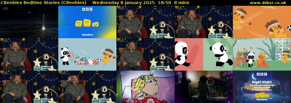 CBeebies Bedtime Stories (CBeebies) Wednesday 8 January 2025 18:50 - 18:58