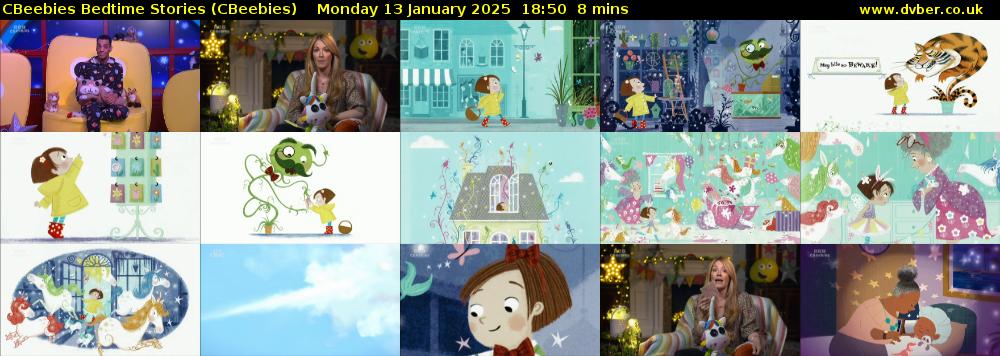 CBeebies Bedtime Stories (CBeebies) Monday 13 January 2025 18:50 - 18:58